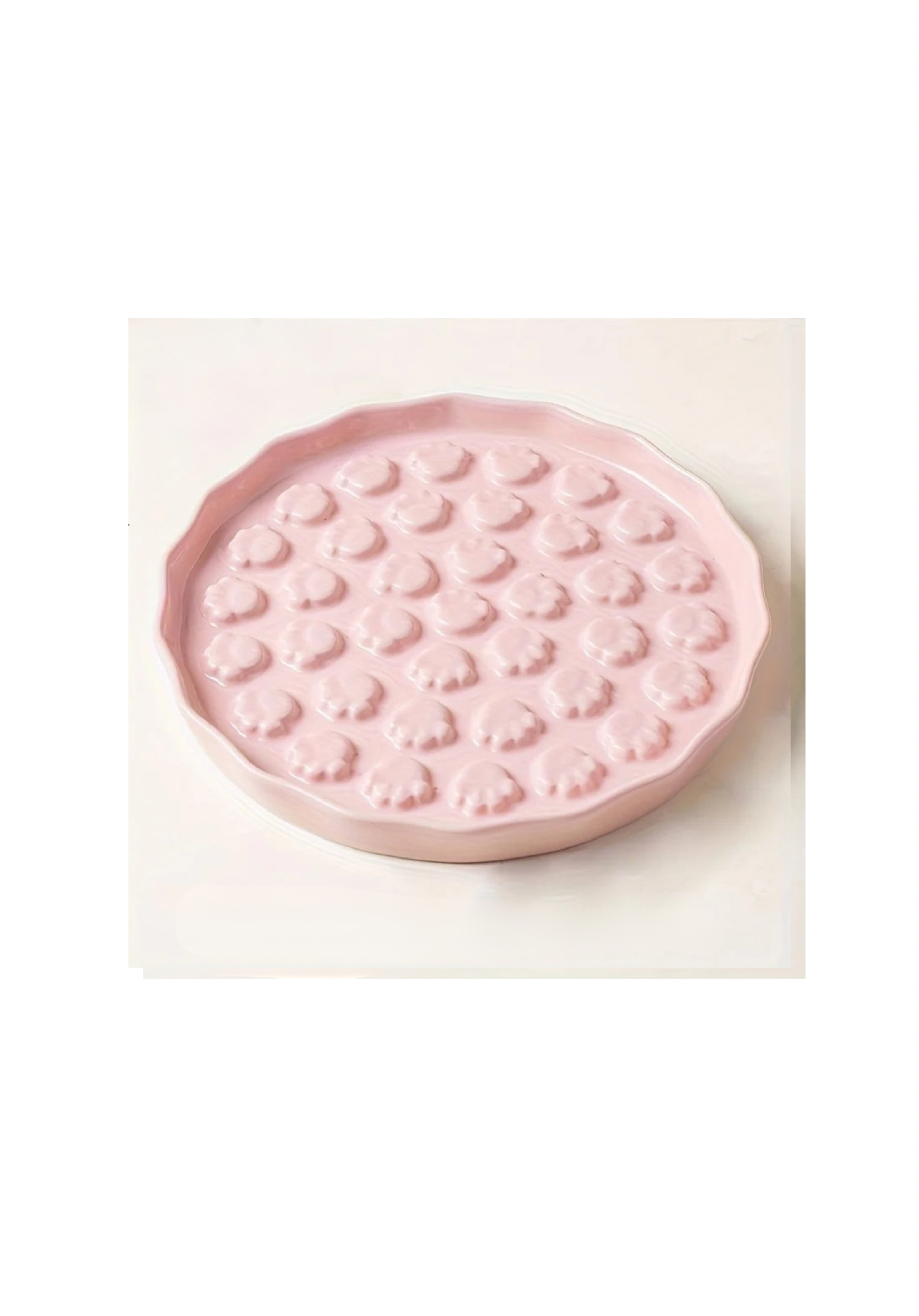 Somna Pets™ Ceramic Slow Feeder Bowl – Paw Design Anti-Gulping Dish for Cats & Small Dogs